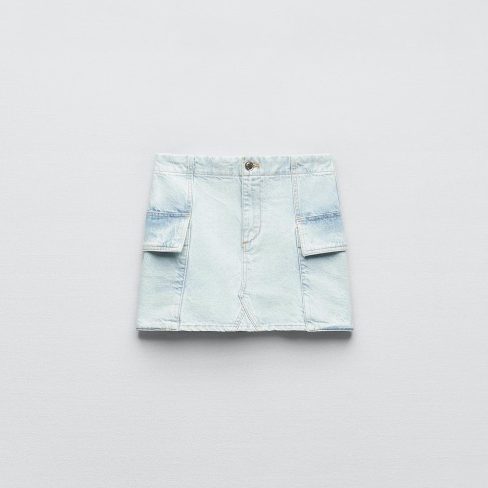 Zara Denim Cargo Mini Skirt